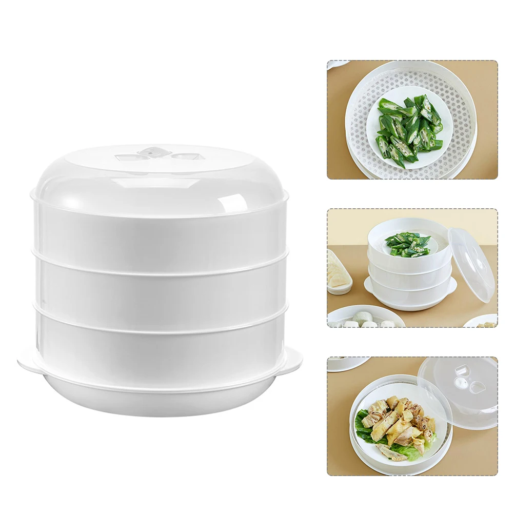 

Steamer Box Microwave Tray Microwavable Multifunction Efficient for Cooking Bowls Pp Food Pot Kitchen