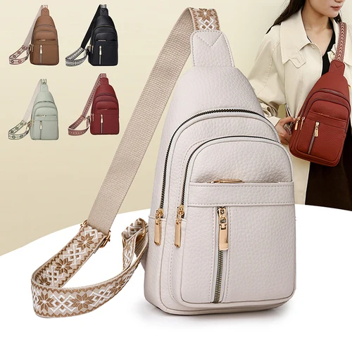 Bolso de pecho informal a la moda, bolsos de hombro de alta calidad, bolsos cruzados para mujer, bolso de mensajero impermeable de cuero Pu para viajes y ciclismo