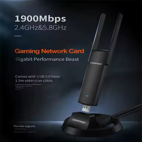 RTL8814AU Chipset 1900Mbps Wireless USB WiFi Adapter 802.11AC Network Card With 4dbi Antenna For Win7/8/10/11 Kali Linux Monitor
