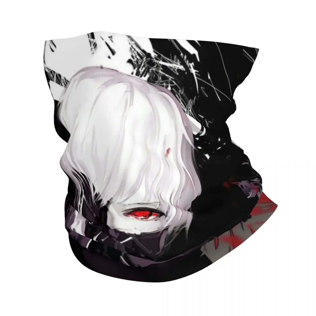 Tokyo Ghou Bandana Neck Gaiter Printed Ken Kaneki Balaclavas Magic Scarf Multifunctional Cycling Running Unisex Adult Breathable