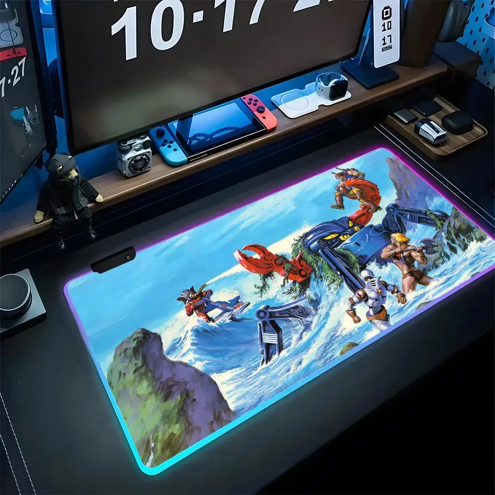 He Man Masters Of Universe Mouse Pad Gaming Rgb Mousepad Backlit Keyboard Gamer Girl Diy Printing Xxl Laptop Mat Table Pads Desk