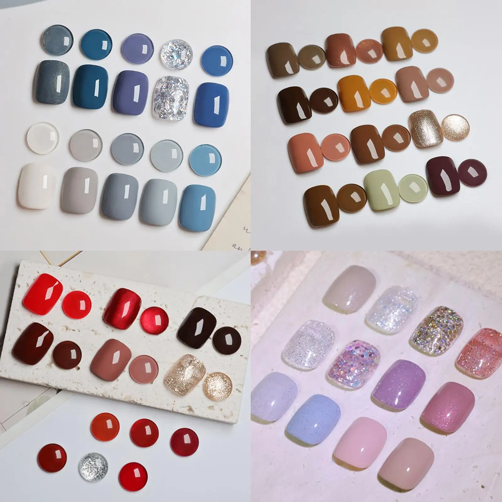 Solid Gel Nail Polish Palette Kit Pigmented LED Pudding Cream for Salon Home