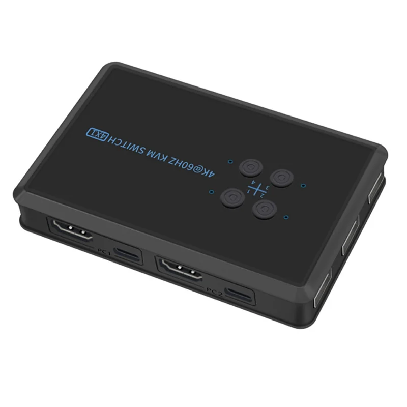 

Детали хоста, 4-портовый совместимый KVM-переключатель 4K USB KVM-переключатель 4 в 1 выход, горячее разрешение USB для мыши, клавиатуры для Win7 Win10