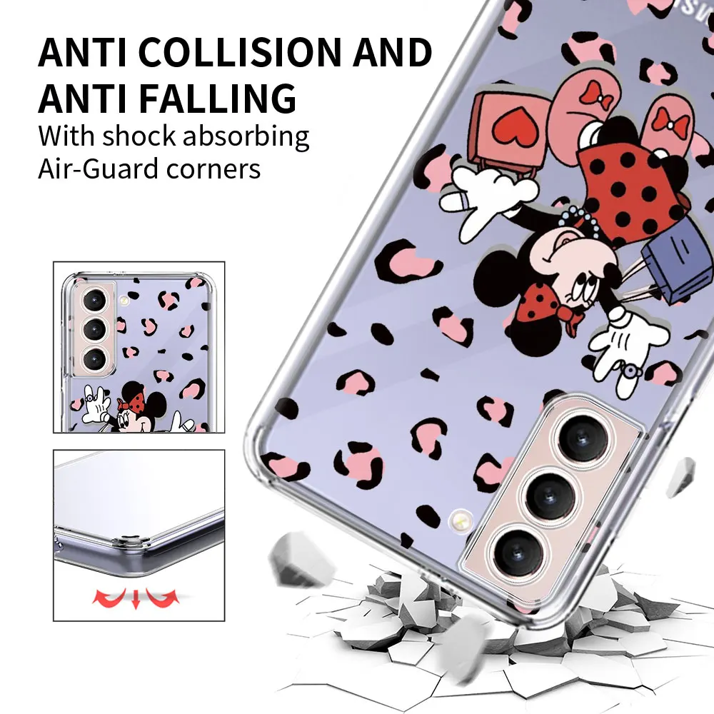 Mickey Minnie Mouse Phone Case for Samsung Galaxy S20 FE S23 S24 S10 Lite S22 S21 Ultra S10e S9 Plus S8 Transparent TPU Cover