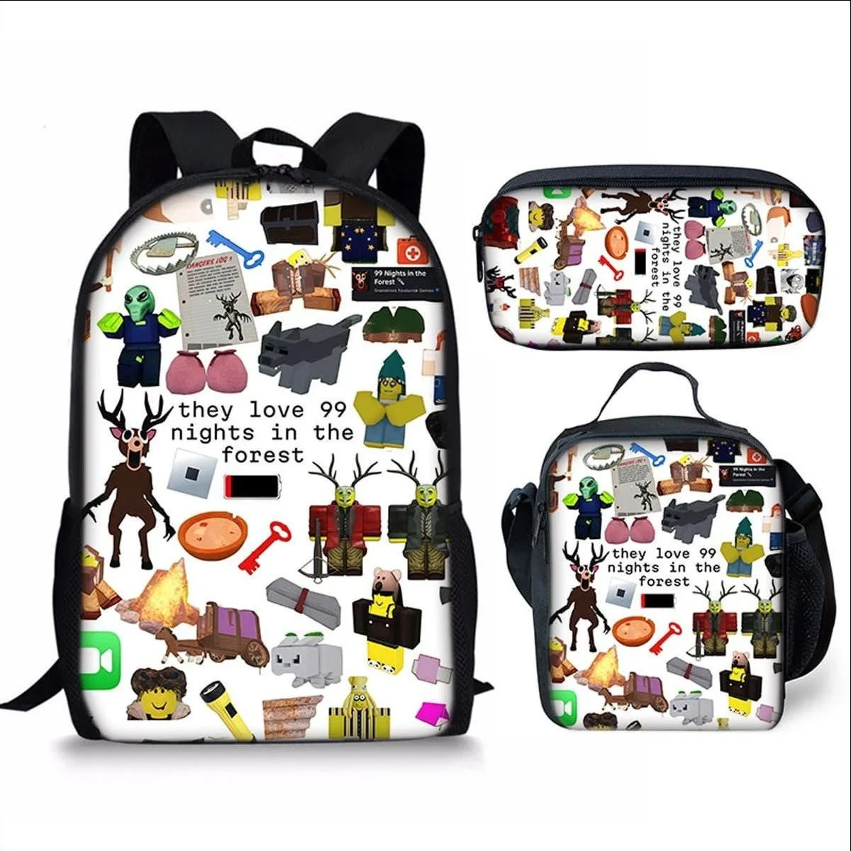

Luxury Novelty Cool 99 days in the forest 3D Print 3pcs/Set pupil School Bags Laptop Daypack Backpack Lunch bag Pencil Case