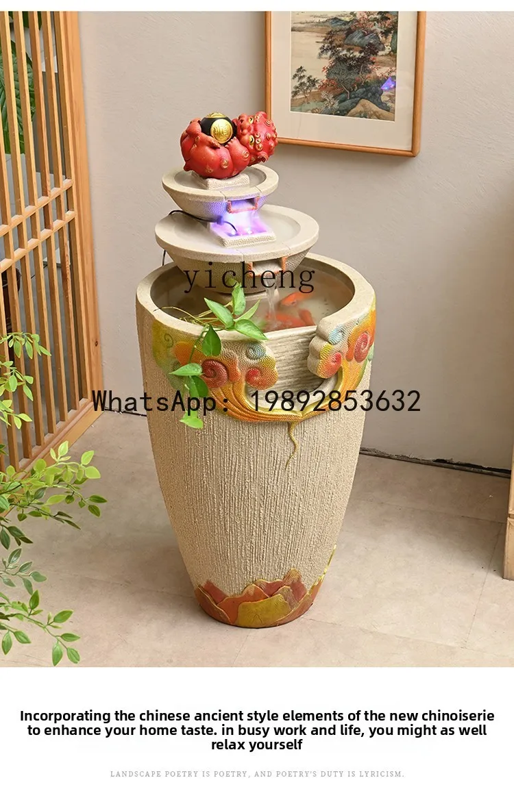 8- Flowing Water Fountain Office Living Room Circulating Water Transfer Ball Feng Shui Wheel Feng Sheng Shui
