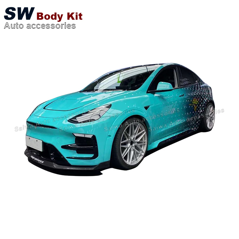 

High Quality Performance Kit For Tesla Model Y Upgrade Modified Aerodynamics Wide Body Body Kit Front Lip Side Skirt Diffuser