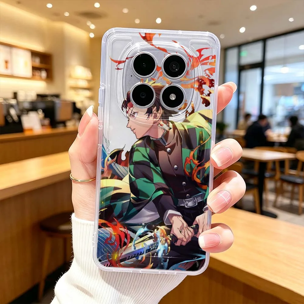 Demon Slayer Kimetsu no Yaiba para Xiaomi POCO X7 X6 X5 F7 F6 F5 F4 M8 M6 C85 C71 Pro Funda Protectora Transparente para Teléfono