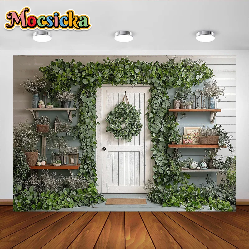 Mocsicka-Arrière-Plan de Photographie, Guirxiété de Fleurs de Printemps, Décoration de Jardin, Arrière-Plan de Mariage pour Nouveau-Né, Portrait de Couple de Femmes Enceintes