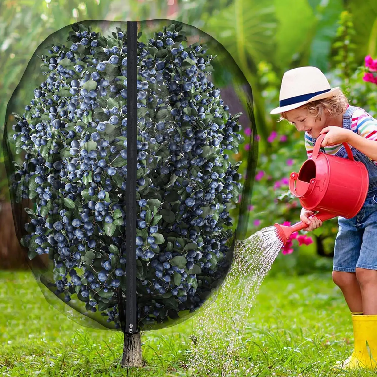 Fruit Tree Net Squirrel-Proof Plant Cover UV Resistant Breathable Zippered Tree Net For Berry Vegetable Blueberry Tomato