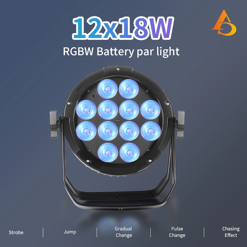 Waterproof Battery LED PAR Light Wireless Remote APP Control 12x18w RGBWAUV 6in1 DMX Stage Disco Event Wedding Party image 6
