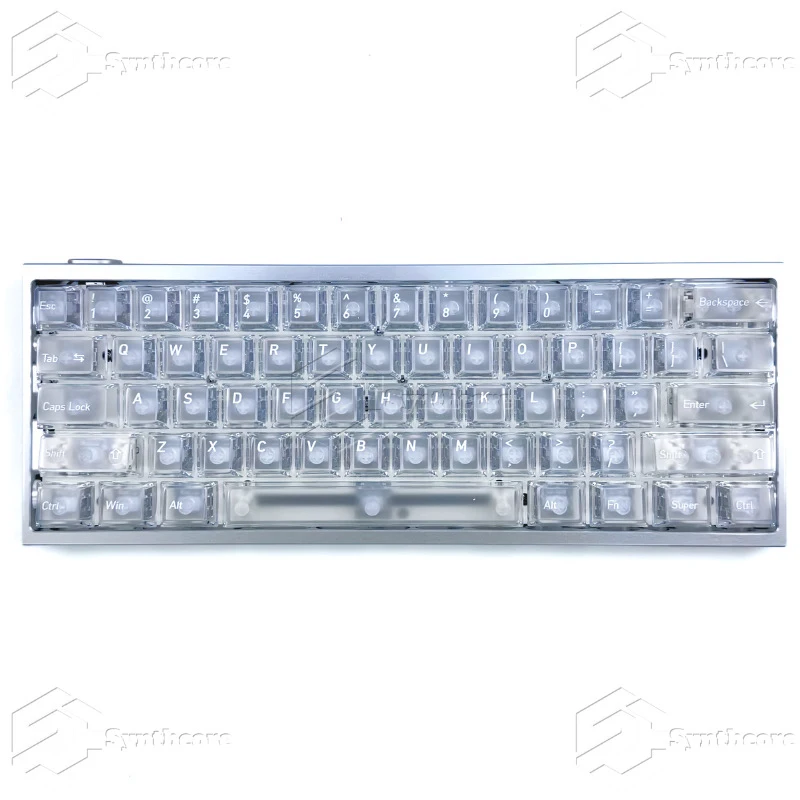 

Прозрачная верхняя поверхность. Поддержка прозрачных PBT-кейкапов. Кейкапы Wooting EZ63MADE68 Hero68 Night Demon с магнитными переключателями.