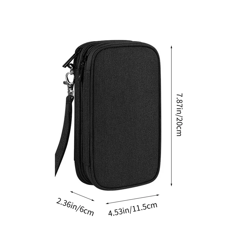 Портативный водонепроницаемый чехол для хранения кабеля, USB-разъем для зарядного устройства, органайзер для путешествий, электронный органайзер, черный