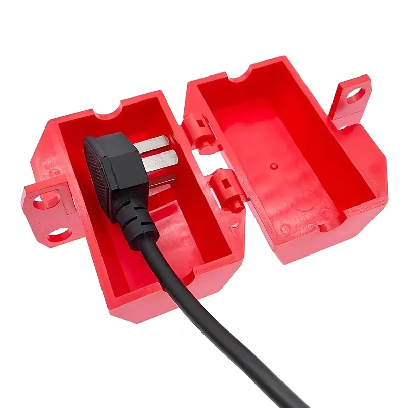 BOZZYS Industrial Electrical Plug Lockout Safety LOTO Device Red Multi-Size Plugs Lock for Lockout-Tagout