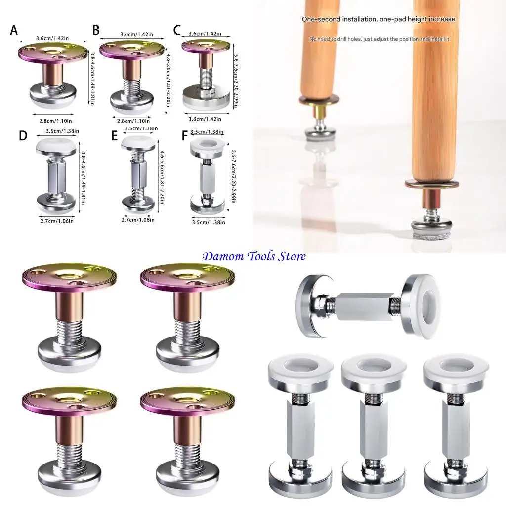 

57BE 4Pcs Adjustable Leveling Feet Bed Frame Anti-Shake Tool Telescopic Support Sofa Legs Furniture Fixator Easy to Install