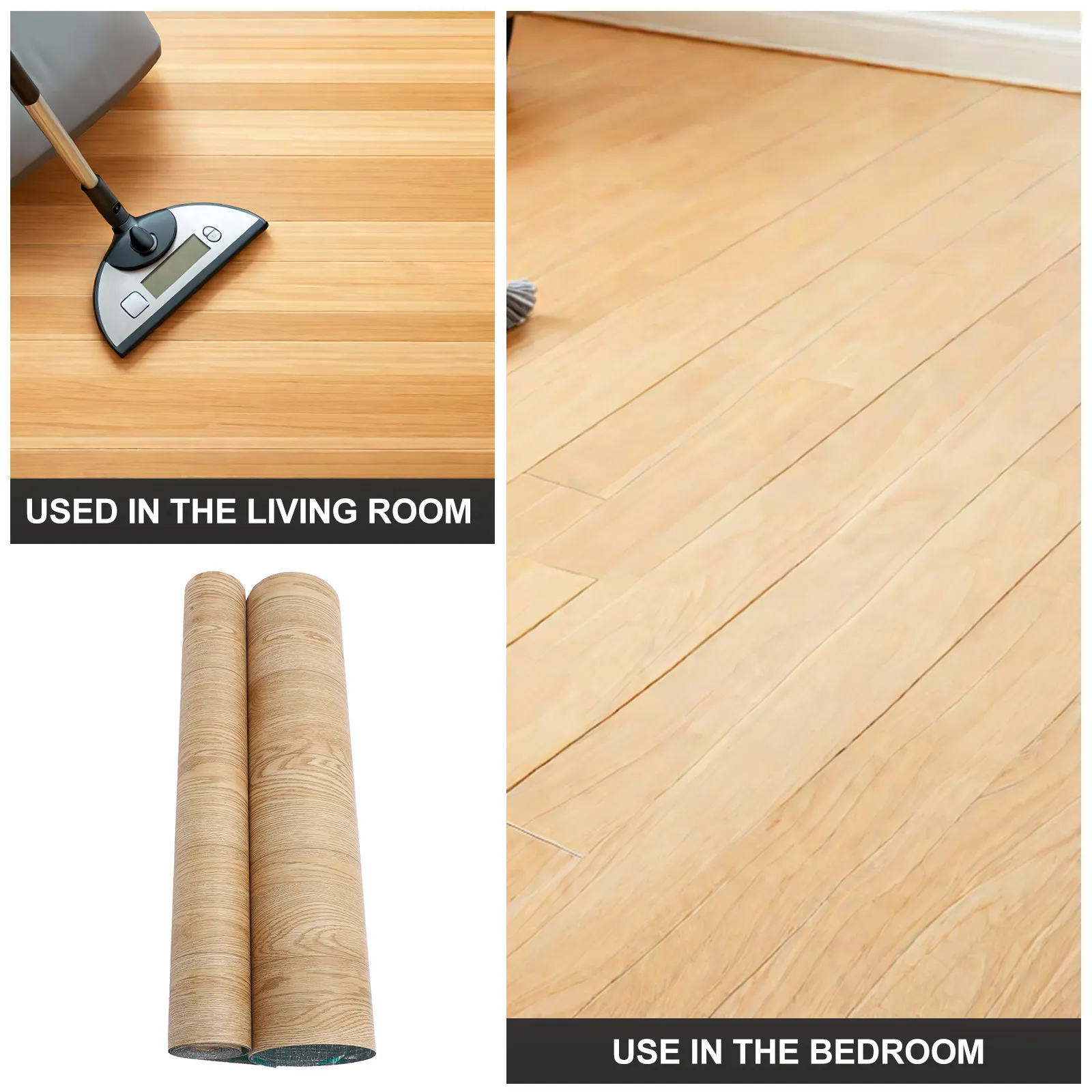 Piastrelle Adesive per Pavimenti 3x0,6m in PVC, Fogli Autoadesivi Resistenti ai Graffi e Impermeabili per Bagno e Camera da Letto