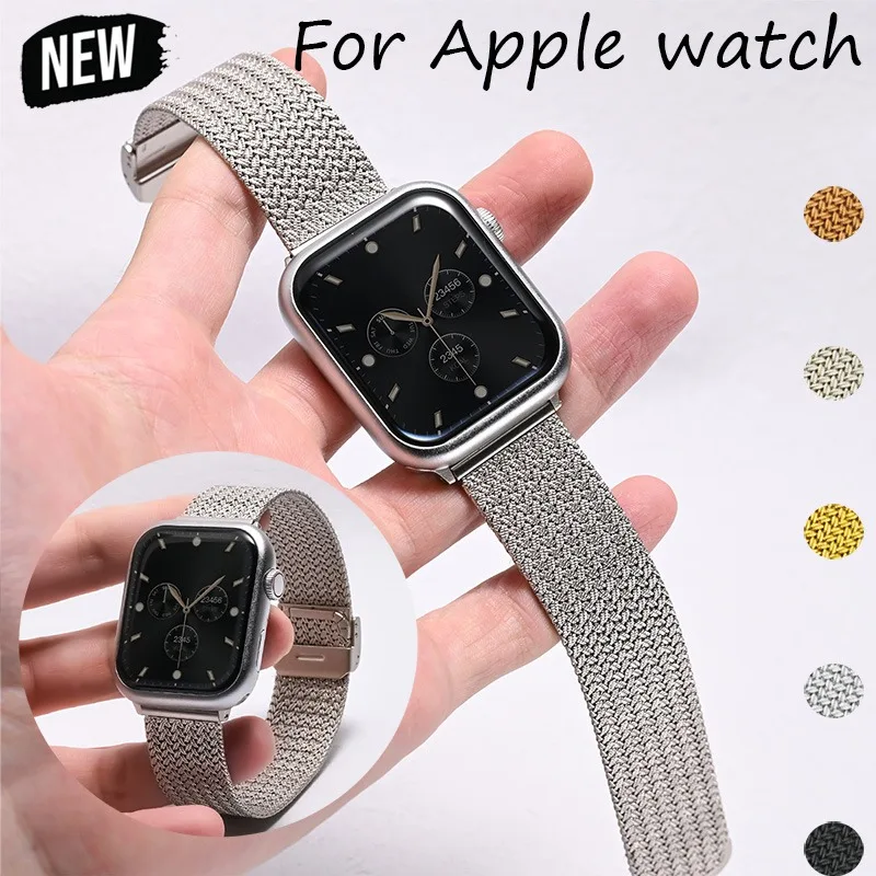 

Milanese Strap for Apple Watch Ultra 3 49mm 44 45 41 42 46 Stainless Steel Bracelet Band for iWatch Series 11 10 9 7 8 SE Correa