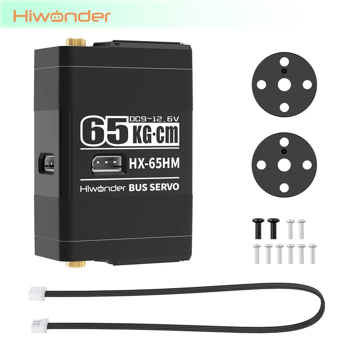 Hiwonder HX-65HM Magnetic Encoder Bus Servo 65KG Servo with Dual Output Shafts, Three Ports & Feedback