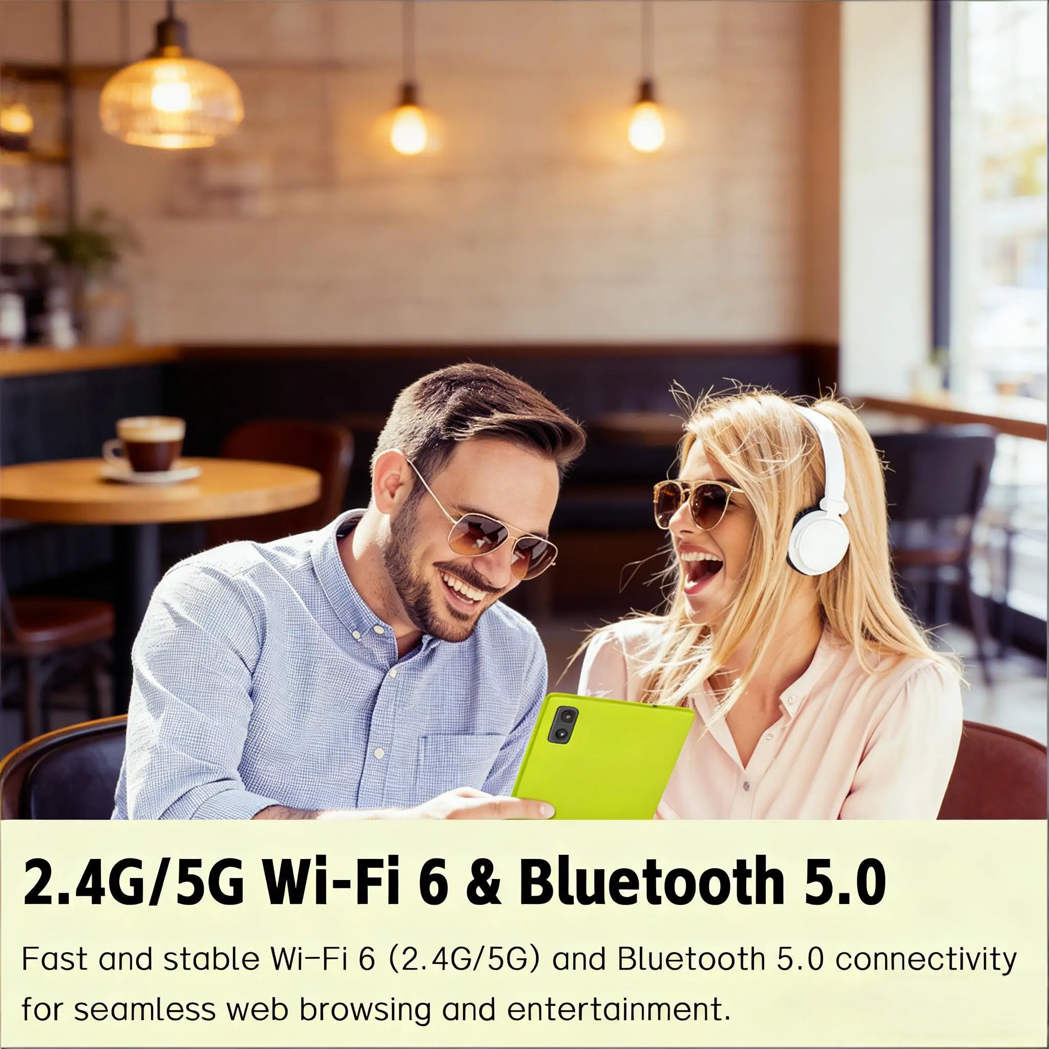 Paitanry 8.68 Inch Green Tablet Android 15 8GB RAM 64GB ROM RK3562 Quad Core 5000mAh WiFi 6 Widevine L1 1340x800 Display