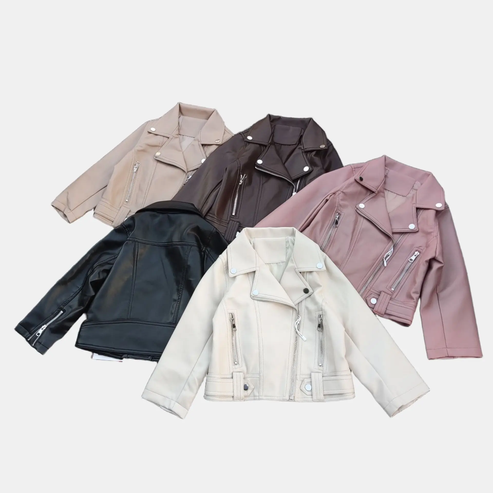 Girls' Jacket, Children's Autumn Outerwear, Retro British Style Premium Baby PU Leather Jacket, New Autumn Top