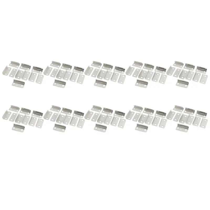 100 Pcs Home Office Silver Tone Metal Right Angle Drawer Lock Strike Plate