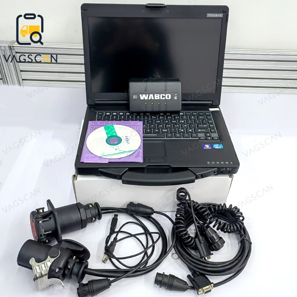 For WABCO WDI Diagnostic KIT Trailer and Truck Diagnostic System Interface Top Quality Heavy Duty Scanner CF53 Laptop