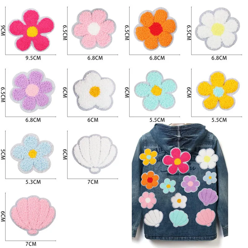 

1pcs Patch Stickers Iron On Patches for Clothing Sewing Flowers Embroidery Fusible Applique Badge Bag Decoration Stripes