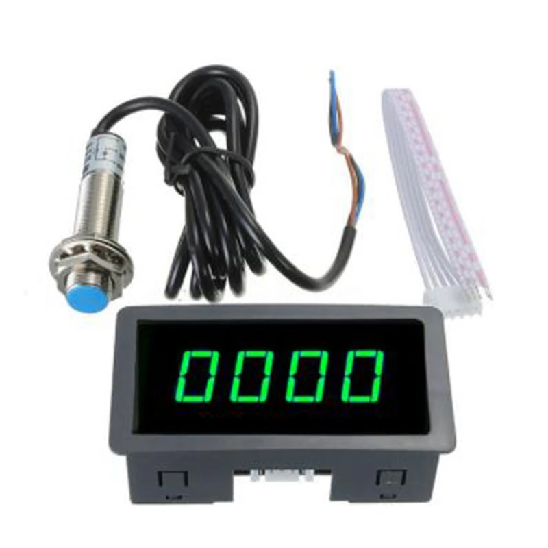 

A81M New 4 Digital LED Display Tachometer RPM Speed Meter High Precision Tachometer With Hall Proximity Switch Sensor NPN
