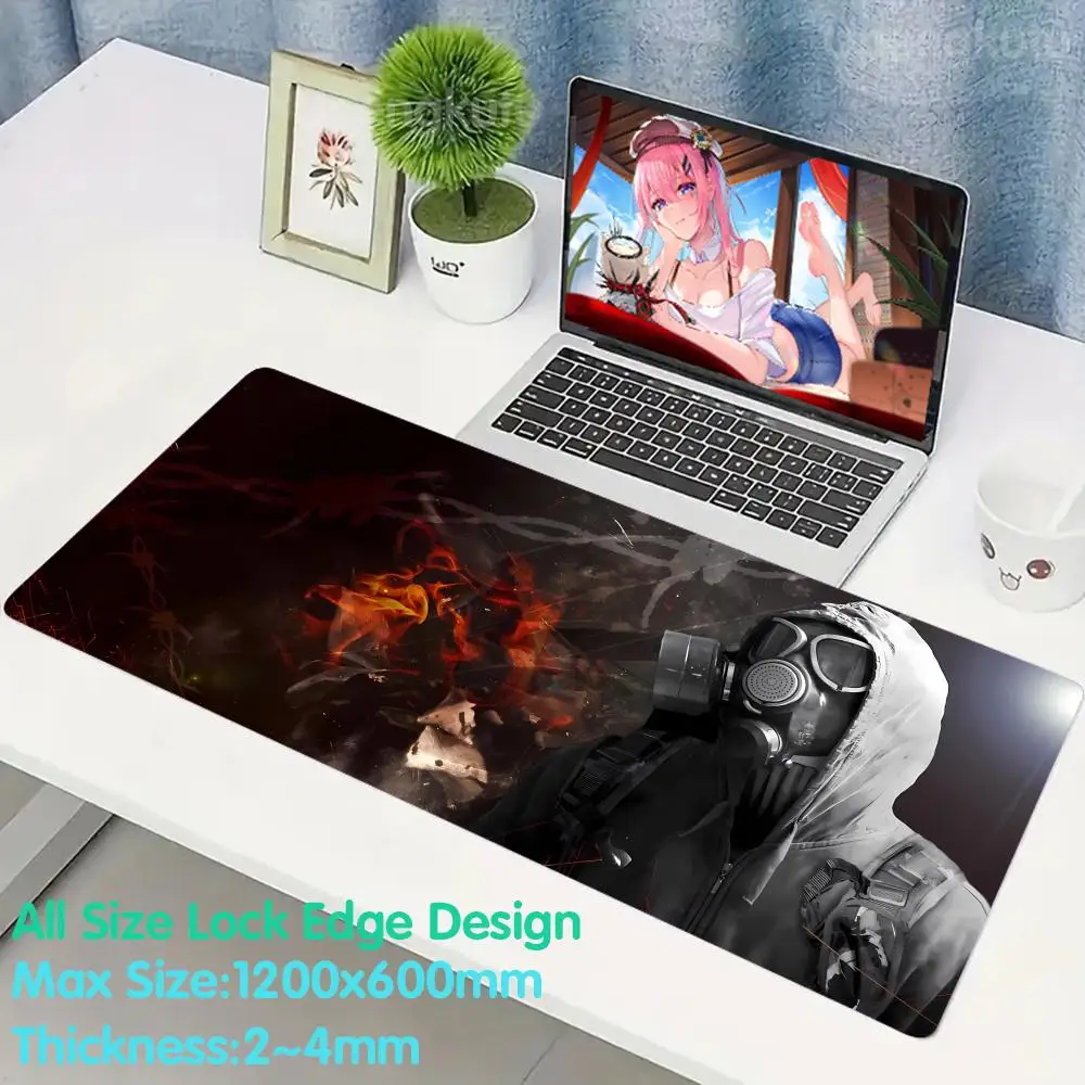 S_stalker 2 Teclado Gamer Mat Mouse One Piece Mouse Pad  Pad Rubber Mouse Pad 4mm Super Big Large Edge Desk Mat