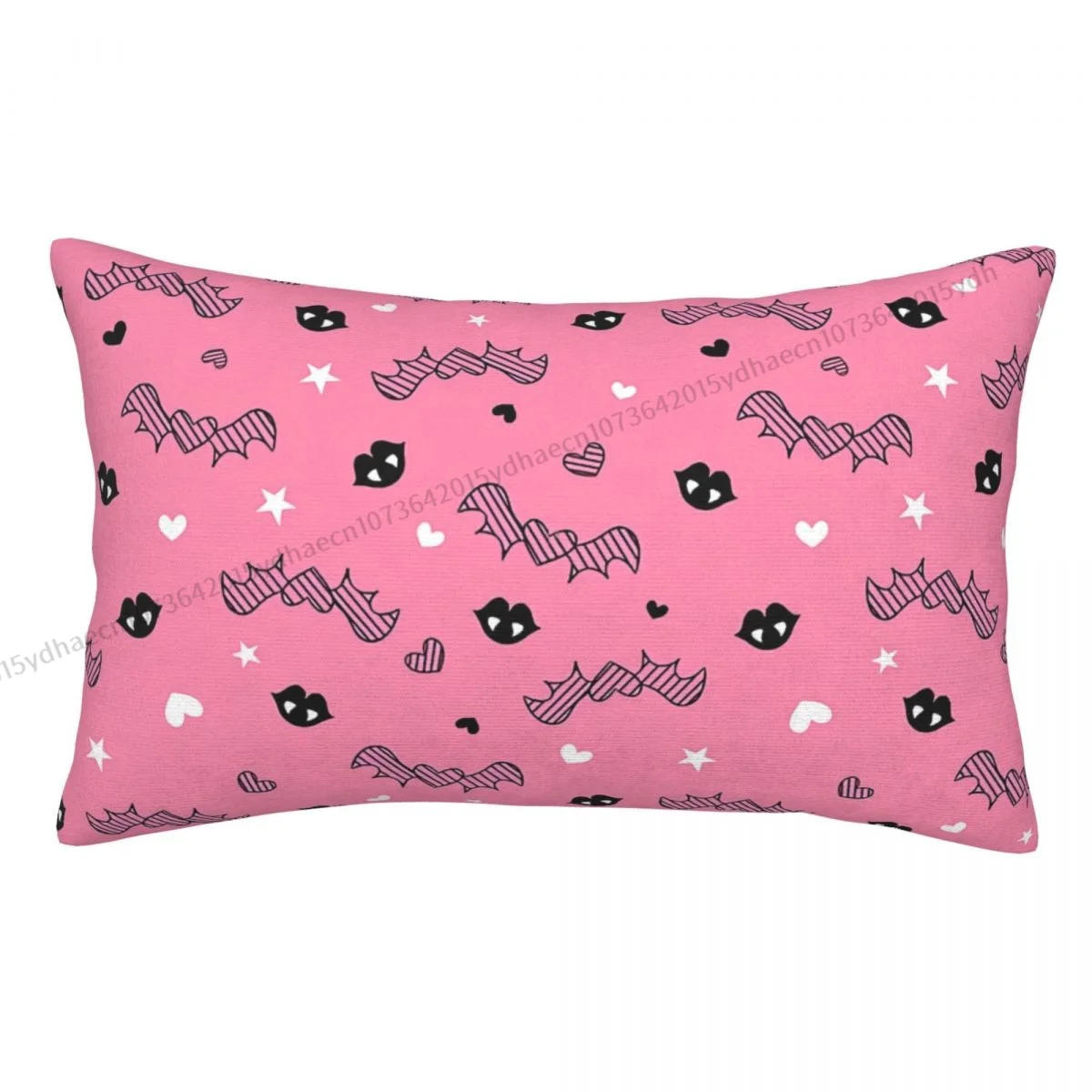 Goth Vampire Lips Hearts Stars Tiling Design Printed Pillow Case Monster High Doll Backpack Coussin Covers Decor Pillowcase