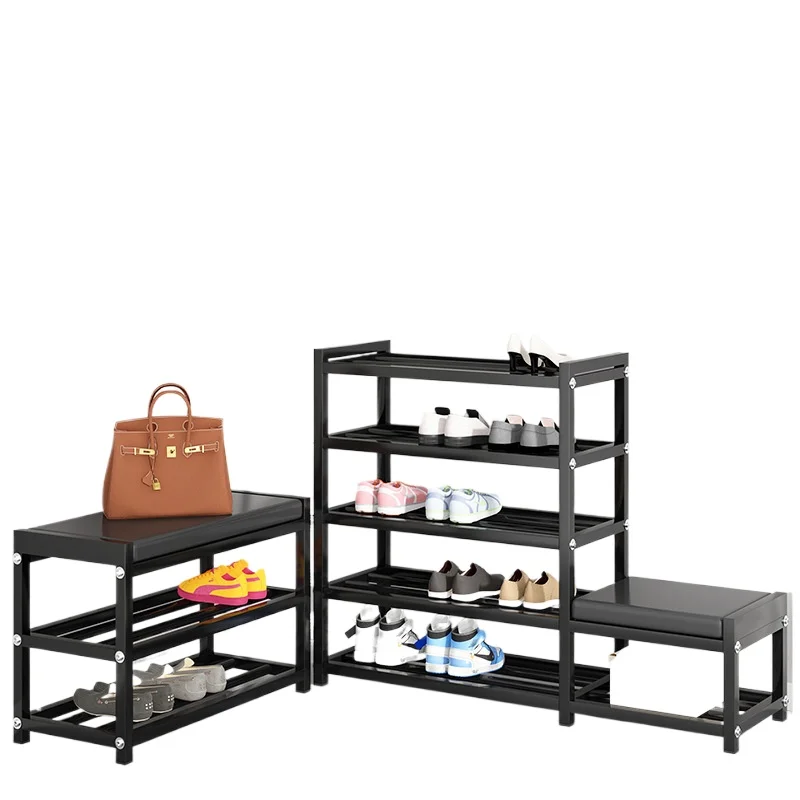 Shoe Bench for Home Entryway Sit-Down Shoe Changing Stool with Storage Shelf and Cabinet Combo Thickened High-End Living Room