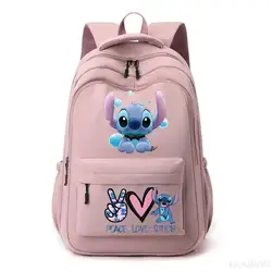 Mochila multifuncional impermeável para adolescentes, bolsa de bagagem para macho e fêmea, Lilo e Stitch, mochilas para laptop, ao ar livre