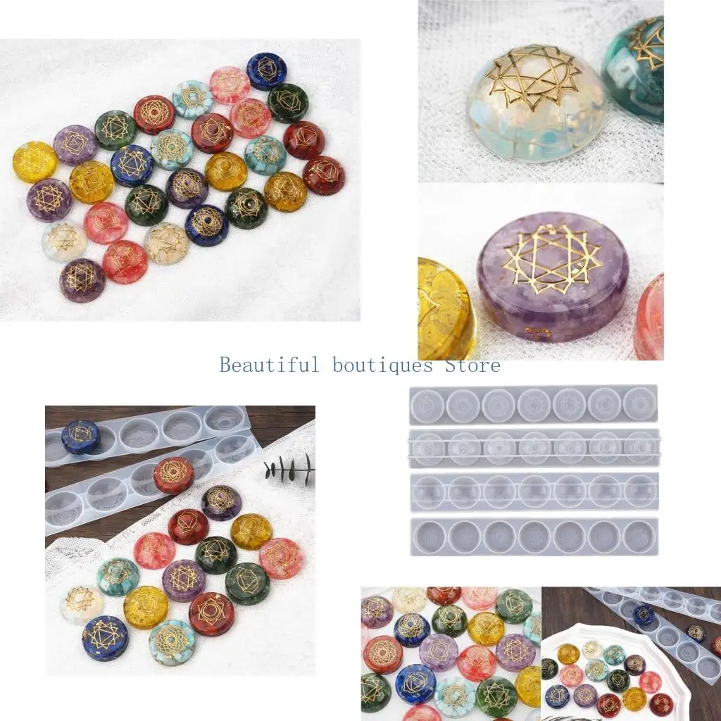 

U4LF Resin Molds 7 Epoxy Silicone Pendant Molds Sacred Geometry Epoxy UV Crystal Molds for Jewelry Necklace Making