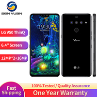 Unlocked Original LG V50 ThinQ 4G LTE 5G Cell Phone 6.4' 6GB RAM 128GB ROM Dual Front Triple LG V50 Thinq Mobile Phone