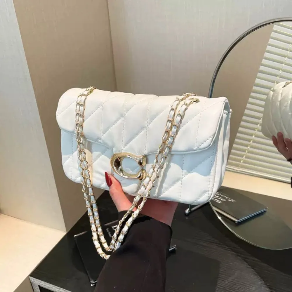 High Quality Black Diamond Patterned Chain Bag Crossbody Messenger Bag Small Square Bag Chain Bag
