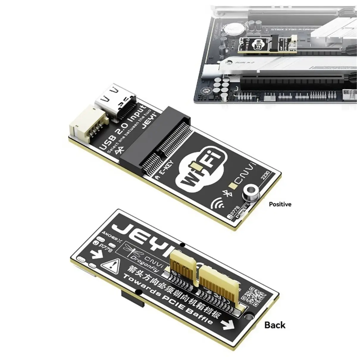 PHONE&GEAR  WiFi Adapter Card USB2.0 Input for WiFi6/WiFi6E WiFi7 Wireless Network Card Low Profile Not Block GPU Plug-and-Play