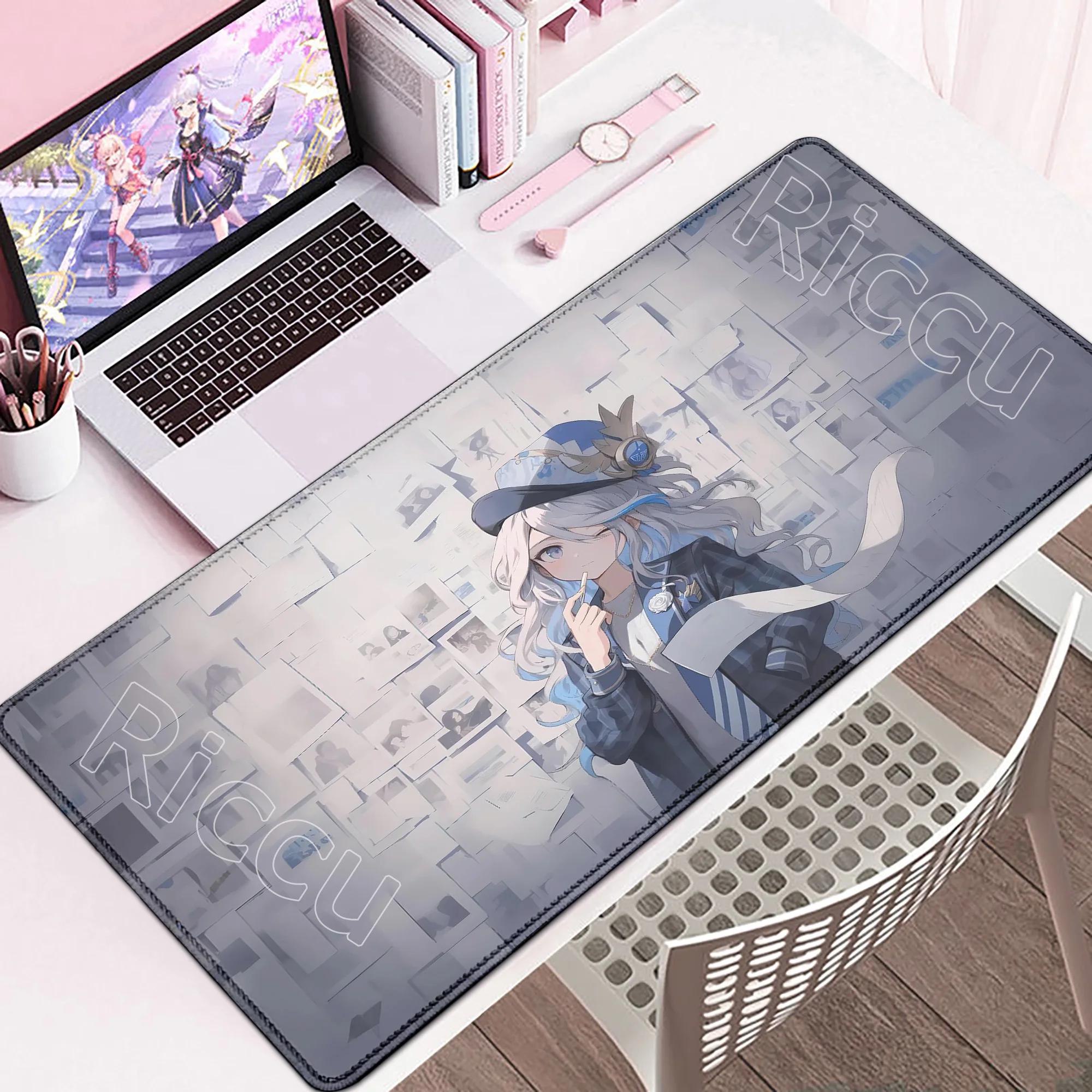 

New Genshin Impact Furina Anime Game Mousepad Office PC Kawaii Gaming Accessories Keyboard Mouse Pad Laptop Cute Desk Mat Carpet