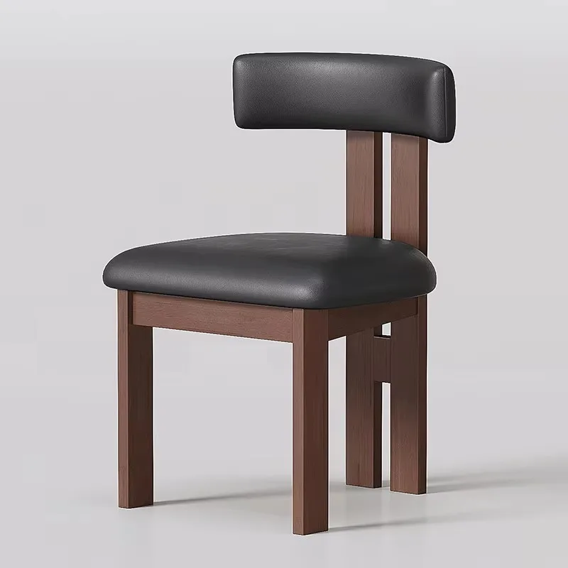 Dining Chair Antique Retro Village Rustic Restaurant Furniture Nordic Modern Luxury Home Dinning Leather Wood Dining Room Chairs