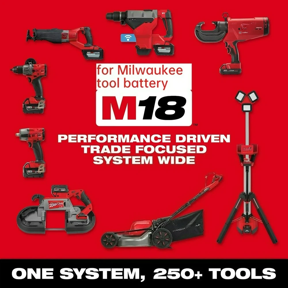 Vhodná dobíjecí lithiová baterie pro nářadí Milwaukee M18. Baterie M18 Milwaukee 6,0 Ah, dlouhá výdrž baterie. 48-11-1850 48-11-1860 - náhled 5