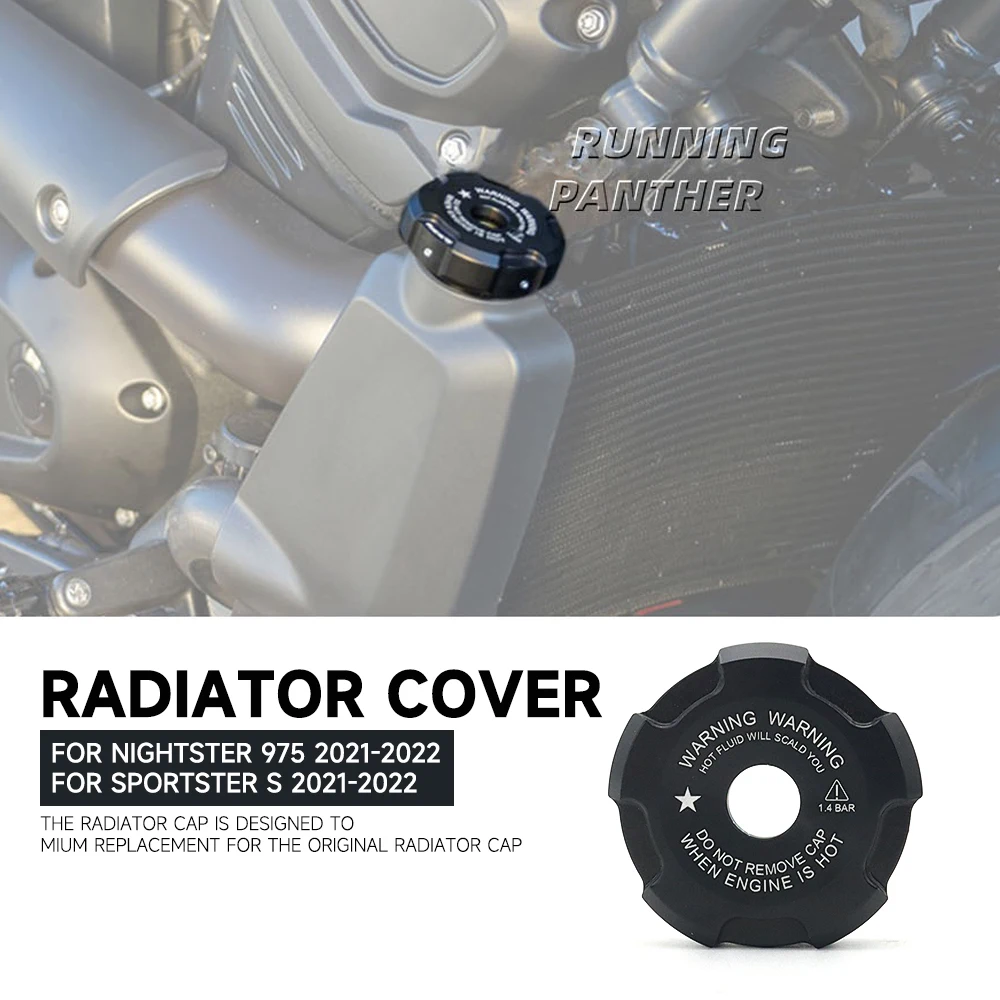 

Motorcycle Radiator Cap Water Tank Cover Accessories For Harley Sportster S RH1250 RH 1250 975 Nightster 975 RH975 2021 2022