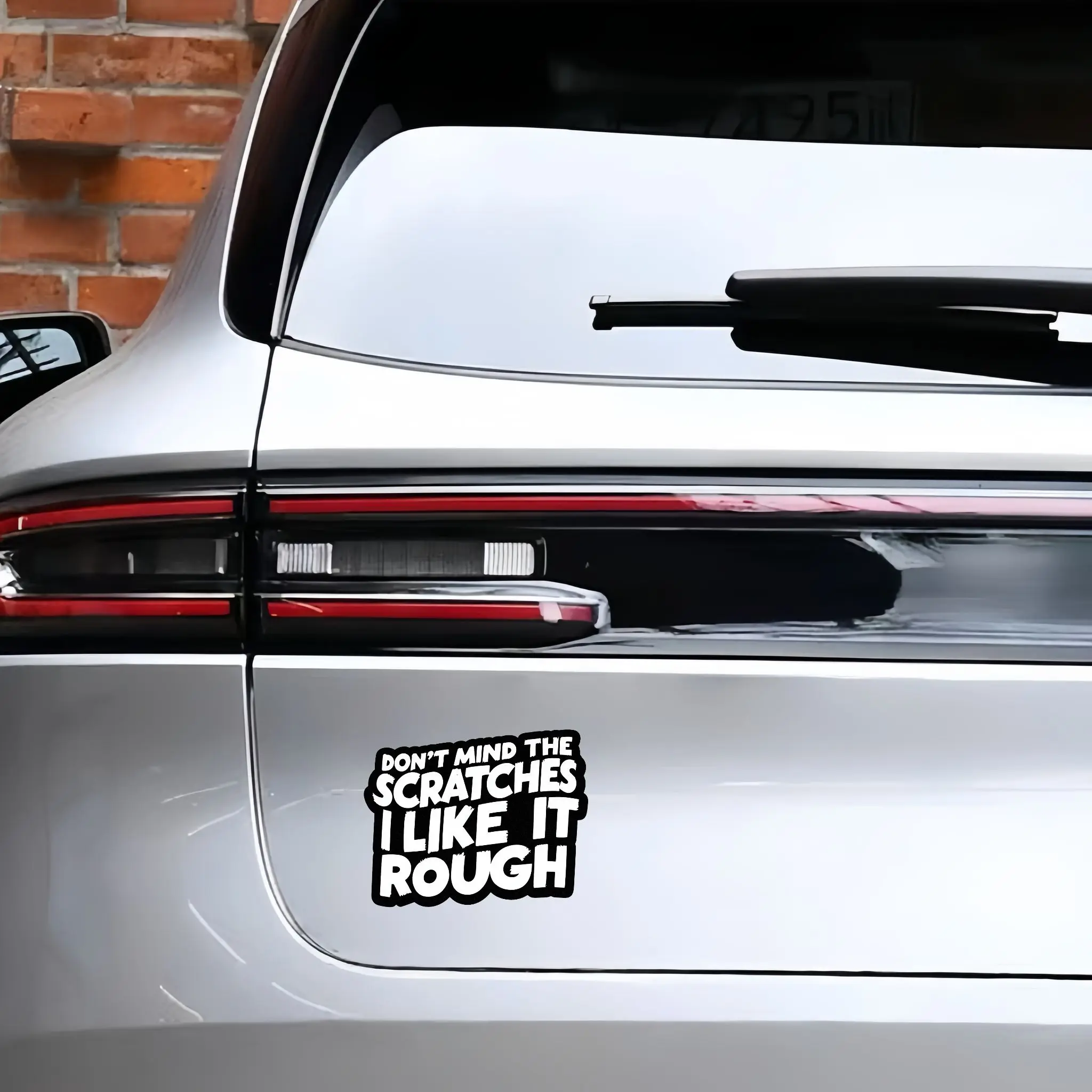 Scratch Quote Sticker 1PC “Don’t Care Scratches I Like Rough” Waterproof Glossy Vinyl Decal Laptop Skateboard Metal Decor