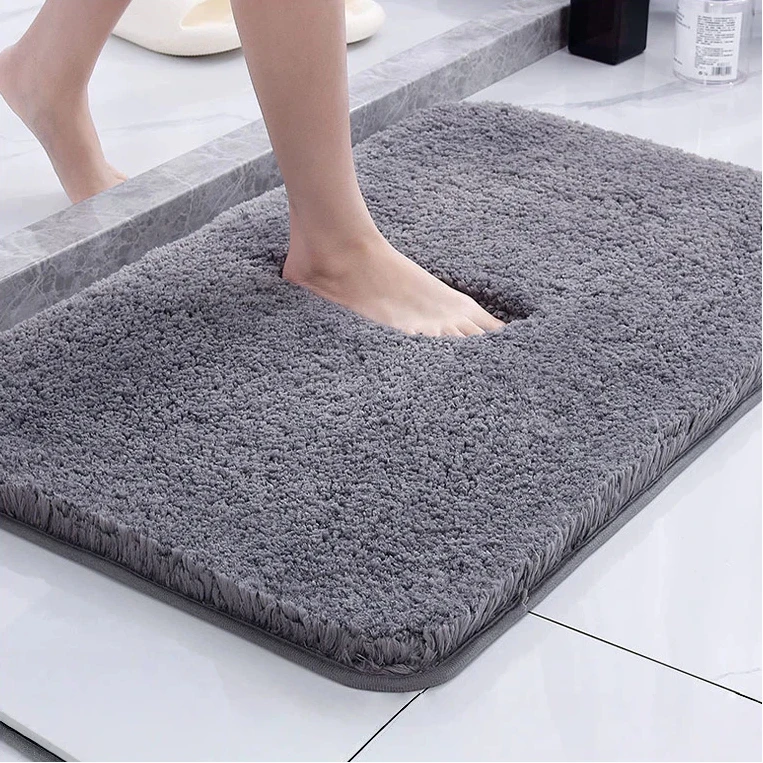 Thick Chenille Long Hair Bath Mat, Super Water Absorbent Non Slip Foot Rug For Bathroom Toilet Kitchen Entrance Household Doorma