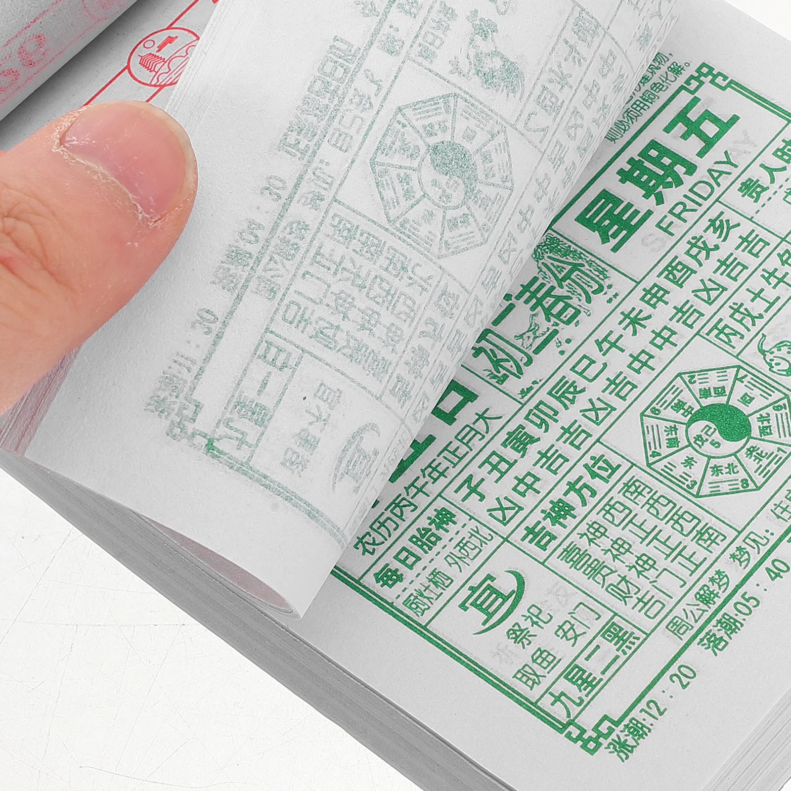 5pcs Set of 5 Chinese Lunar Hanging Calendar 2026 New Year 16k Wall Old Yellow Daily