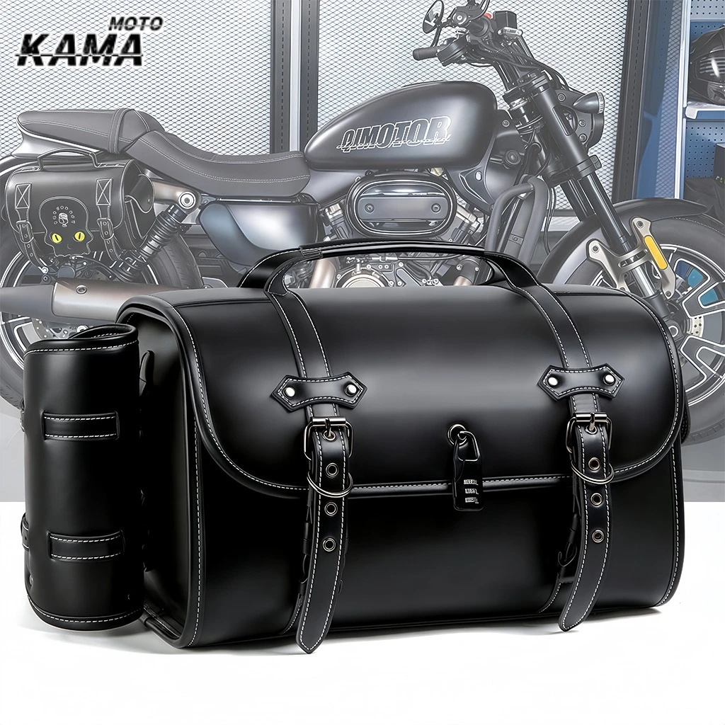 

Motorcycle Waterproof Tail Bag,Motorcycle Rear Bag PU Leather Motorbike Helmets Bag Luggage Storage Backpack