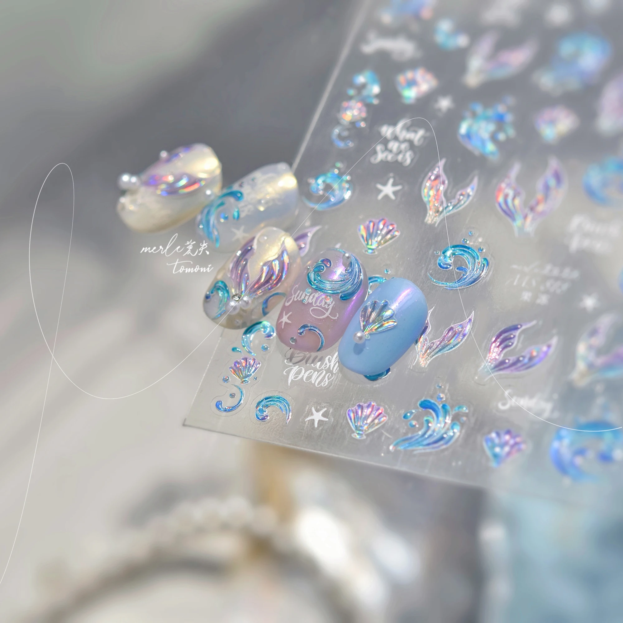 1 قطعة 5D البريق لامعة نمط مسمار ملصقات مسمار الفن Accessory المبهر بريق تحت عنوان المحمولة التجفيف السريع جرلي ملصقات #2