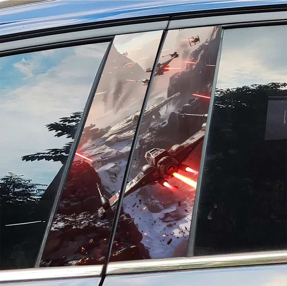 

Interspace Car Stickers Funny Auto B Pillar Waterproof Decoration DIY Cover Car Doors Pillar Sunscreen Decals Accessories