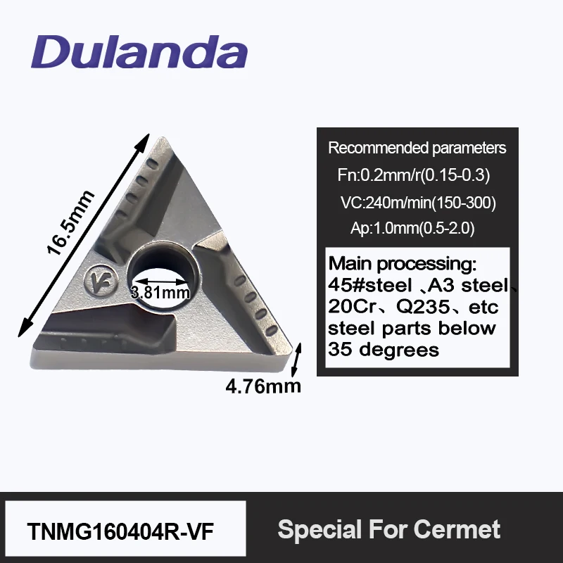 

10PS TNMG1604L/R VF 3000 Turning Cutting Tools TNMG331 332 CNC Metal Lathe Blade Ceramic Insert For Steel