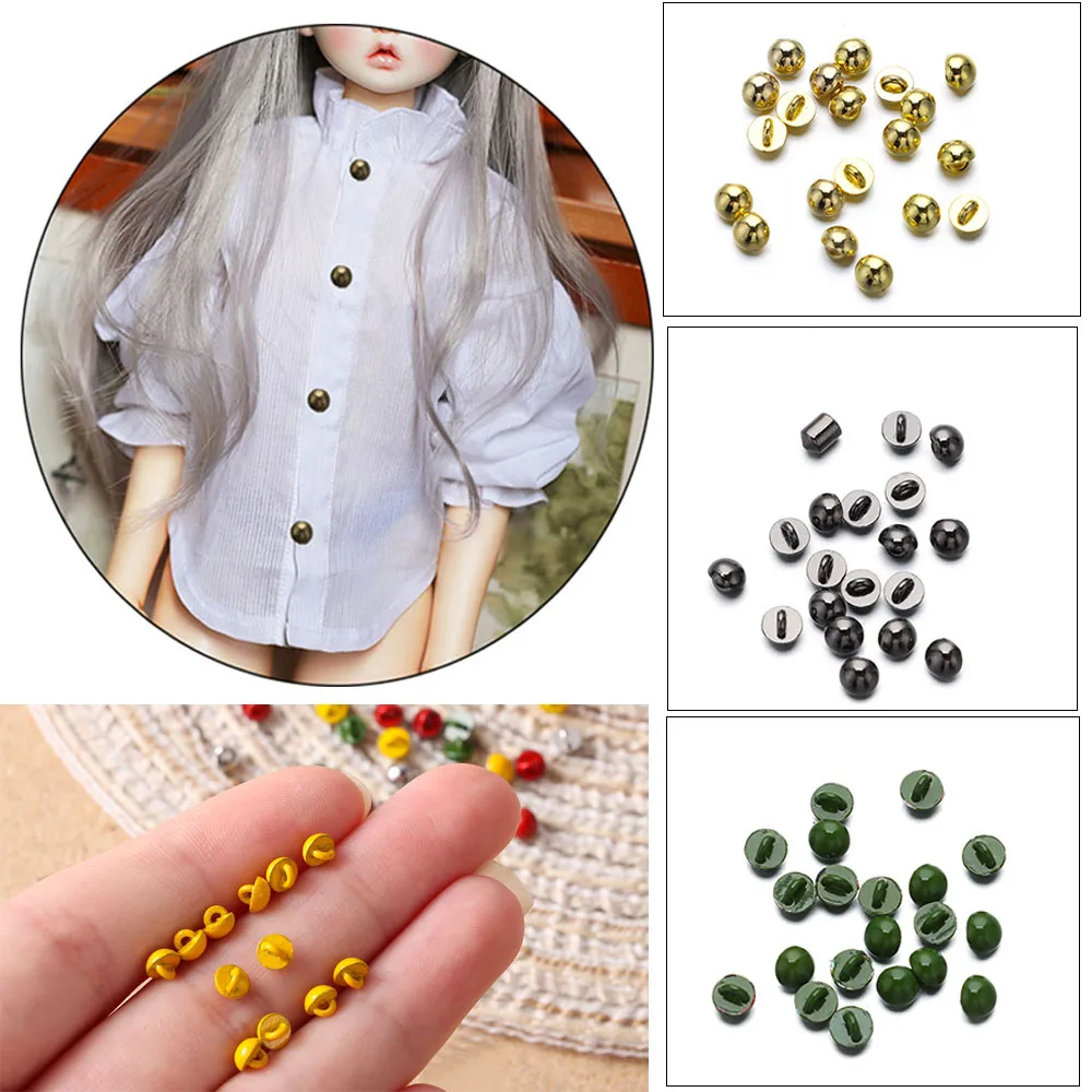 20pcs 4mm DIY Shoes Sewing Accessories 1/6 Dolls Clothing Doll Mushroom Buttons Belt Buckles Ultra-small Buckle