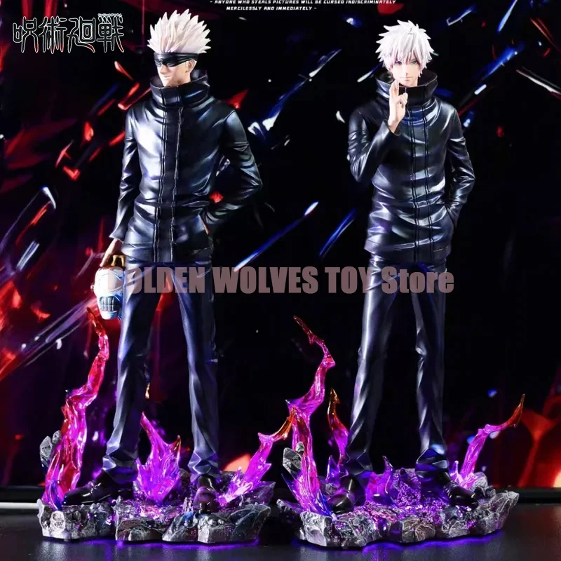 Anime Jujutsu Kaisen Figures Gk Satoru Gojo Figure 2 Heads 2 Arms Satoru Gojo Figurine Pvc Statue Collection Model Doll Toys