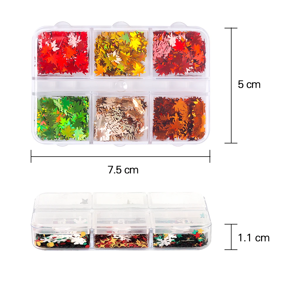 Flocons de paillettes holographiques pour ongles, 6/12 pièces en 1, or Rose, argent, poudre de trempage papillon pour outils pour ongles en acrylique